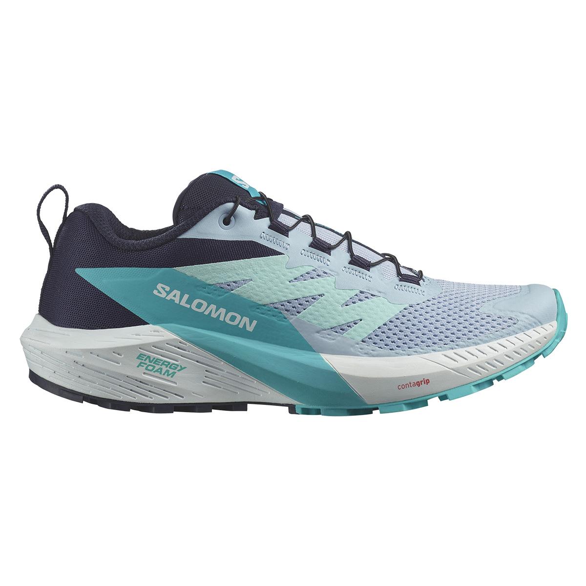 Salomon Sense Ride 5 Trail Running Shoe Women's in Cashmere Blue Carbon Peacock Blue